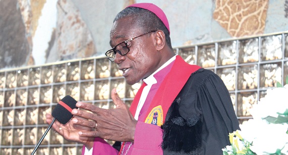   The Right Reverend Professor Joseph M.Y. Edusa-Eyison, Diocesan Bishop of the Northern Accra Diocese, delivering his address at the 4th Annual Synod